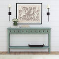 Powell Sadie Teal Wood Long Entryway Console Table