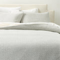 Sadira Organic Cotton Jacquard White with Black King Pillow Shams Set of 2