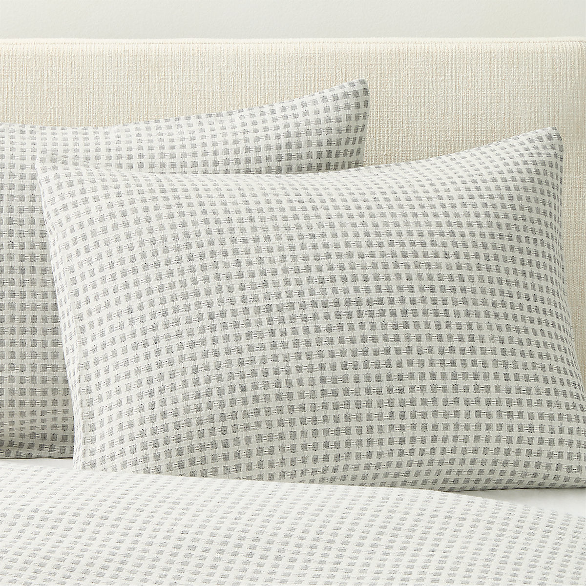Sadira Organic Cotton Jacquard White with Black Full/Queen Duvet Cover