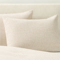 Sadira Organic Cotton Jacquard White with Taupe King Duvet Cover