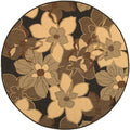 Safavieh Courtyard Flowers Black Natural Indoor Outdoor Rug 5 3 X 7 7