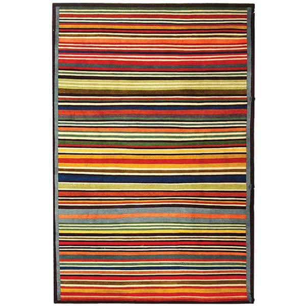 Safavieh Hand Knotted Stripes Contemporary Wool Rug Assorted 8 X 10