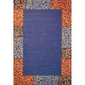 Safavieh Handmade Rodeo Drive Autumn Border Blue Beige Wool Rug 7 6 X 9 6