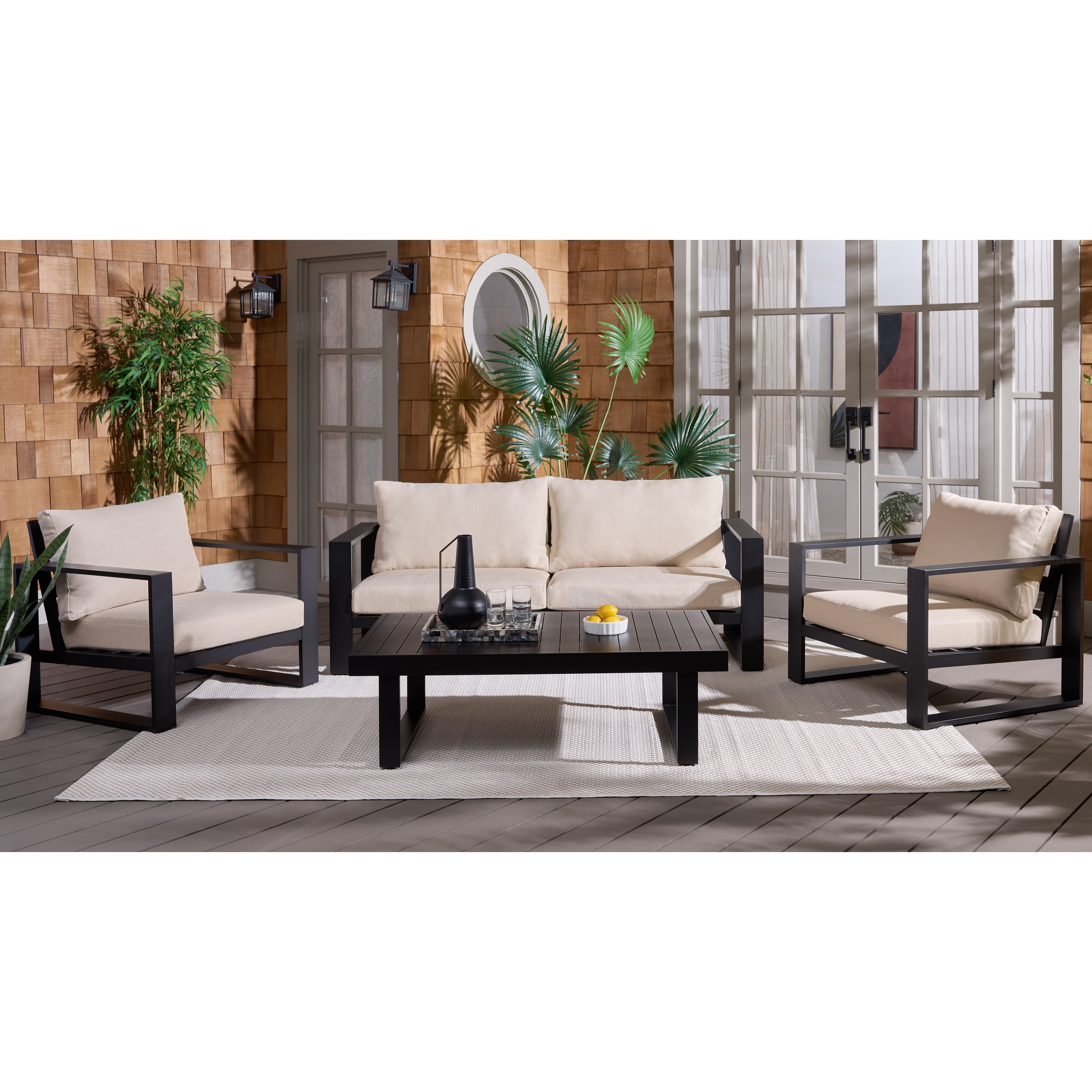 Safavieh Outdoor Living Fash 4 Piece Set 76 W X 34 D X 30 H