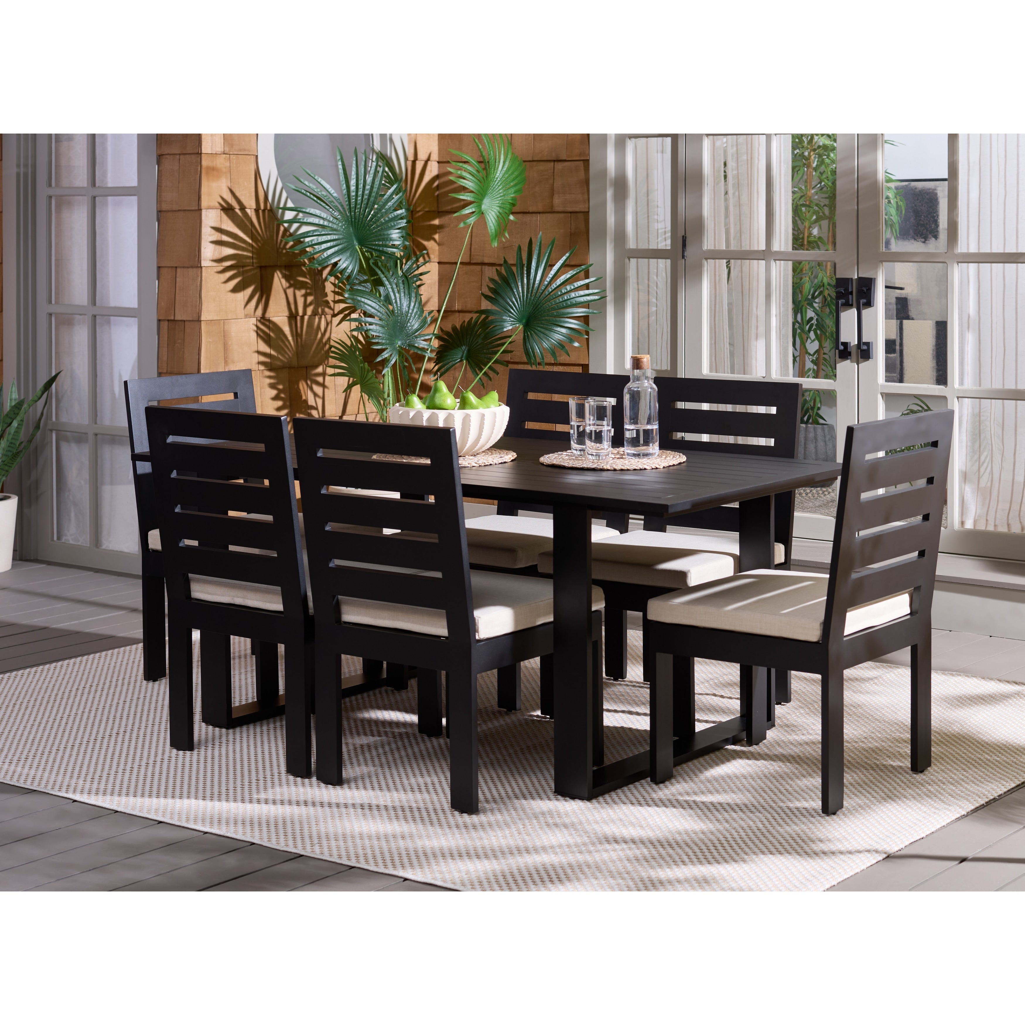 Safavieh Outdoor Living Furn 7 Piece Dining Set 71 W X 34 D X 29 H
