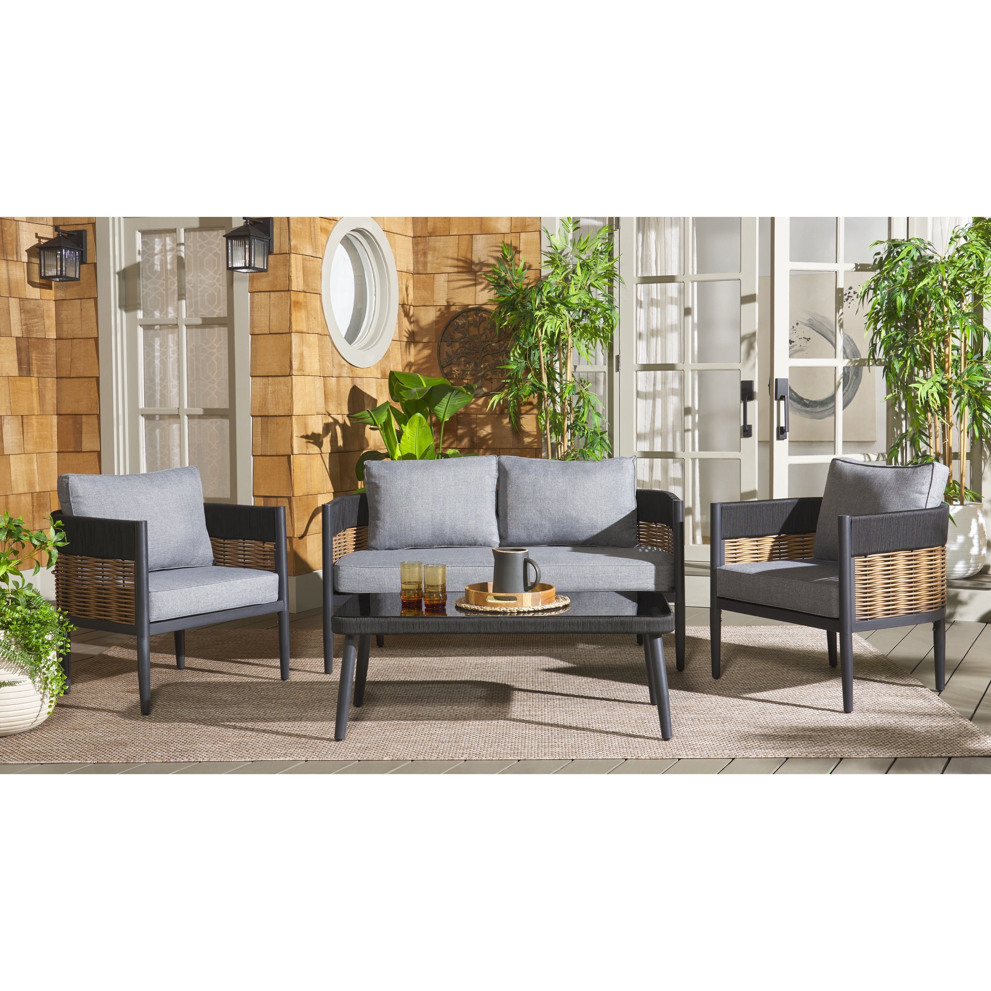 Safavieh Outdoor Living Harrison 4 Piece Set 52 W X 28 D X 26 H