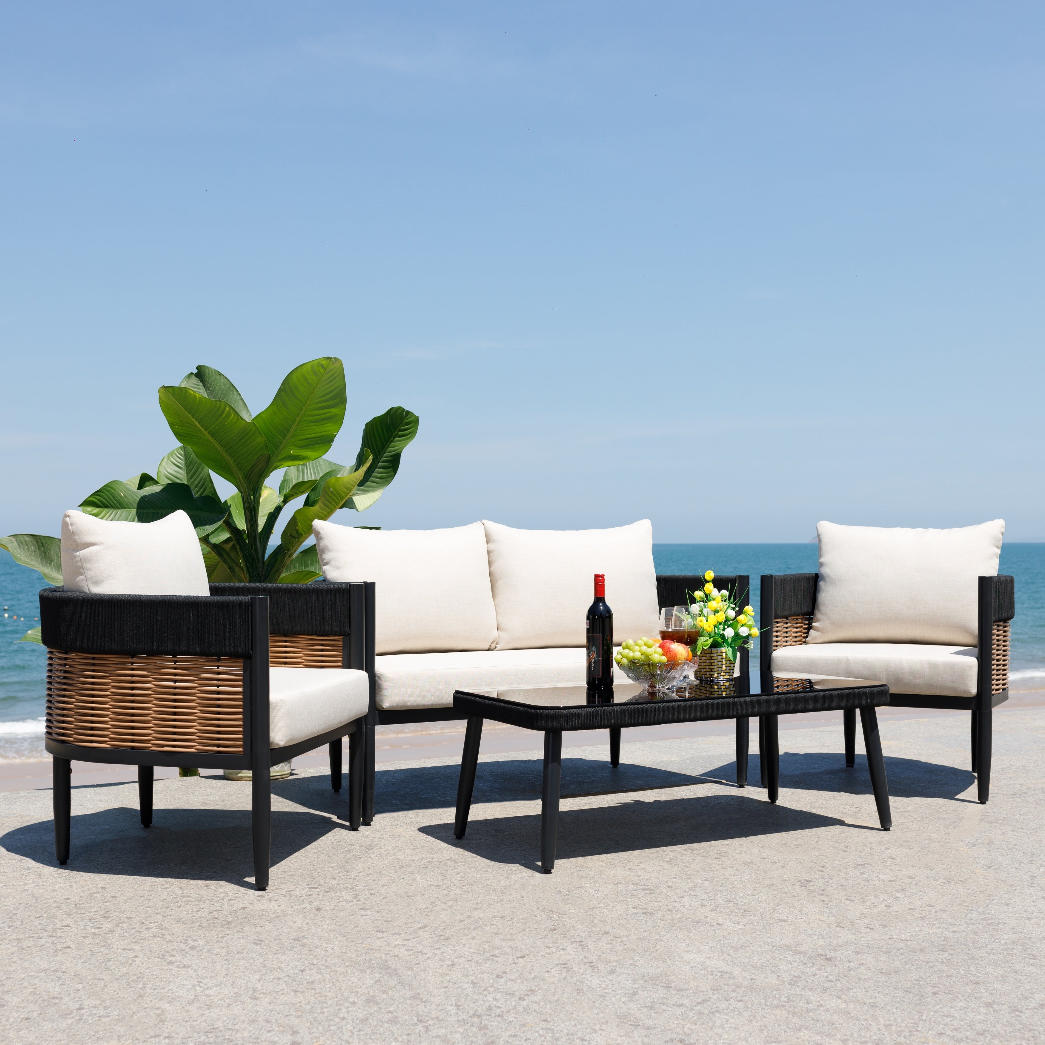 Safavieh Outdoor Living Harrison 4 Piece Set 52 W X 28 D X 26 H