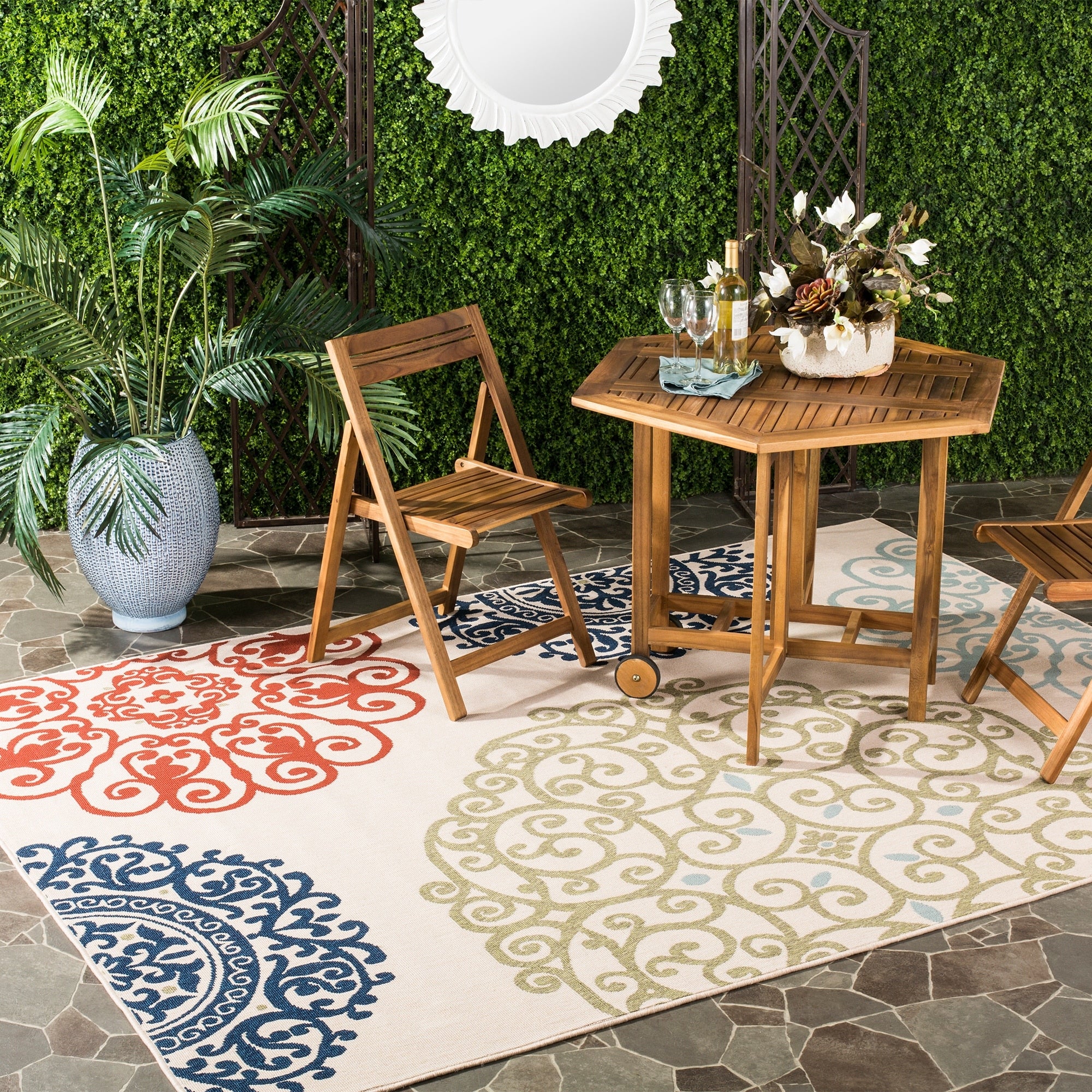 Safavieh Veranda Cream Sweet Pea Rug 67 X 9