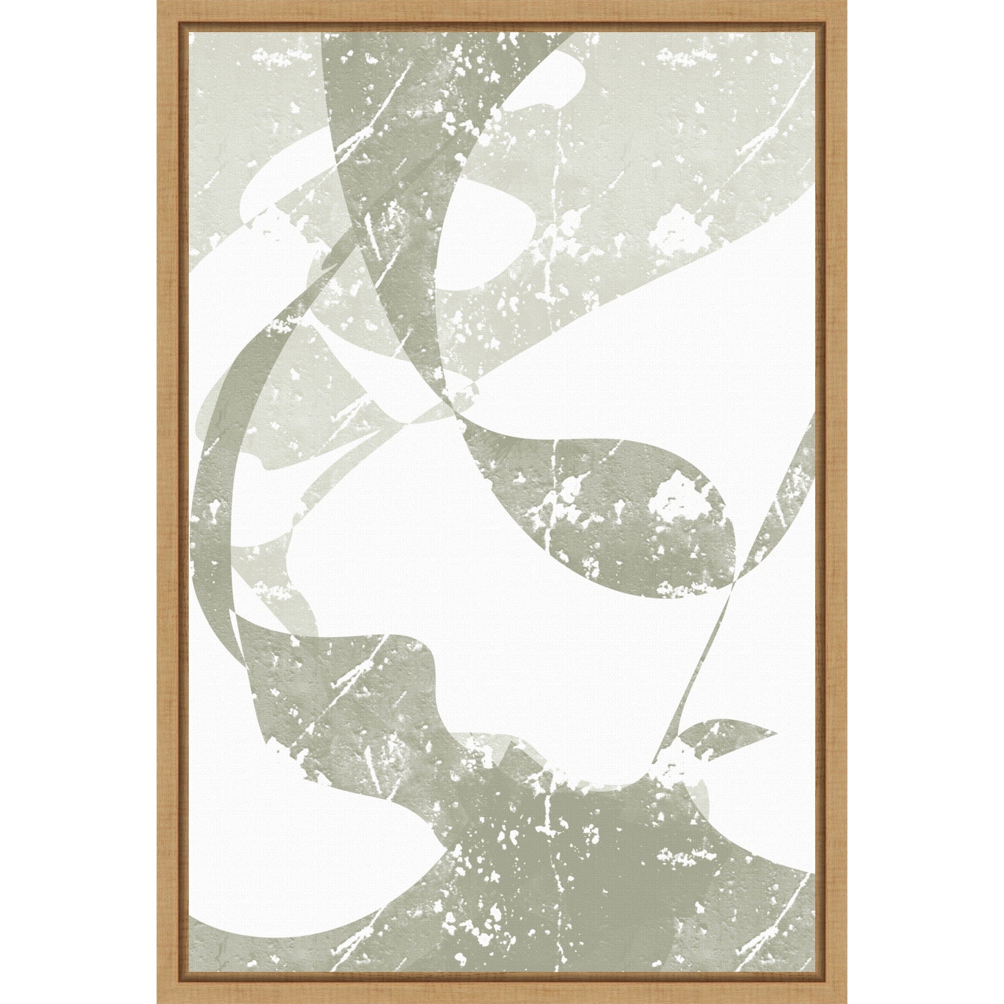 Sage Abstract Scratch By Yuli Saputra Framed Canvas Wall Art