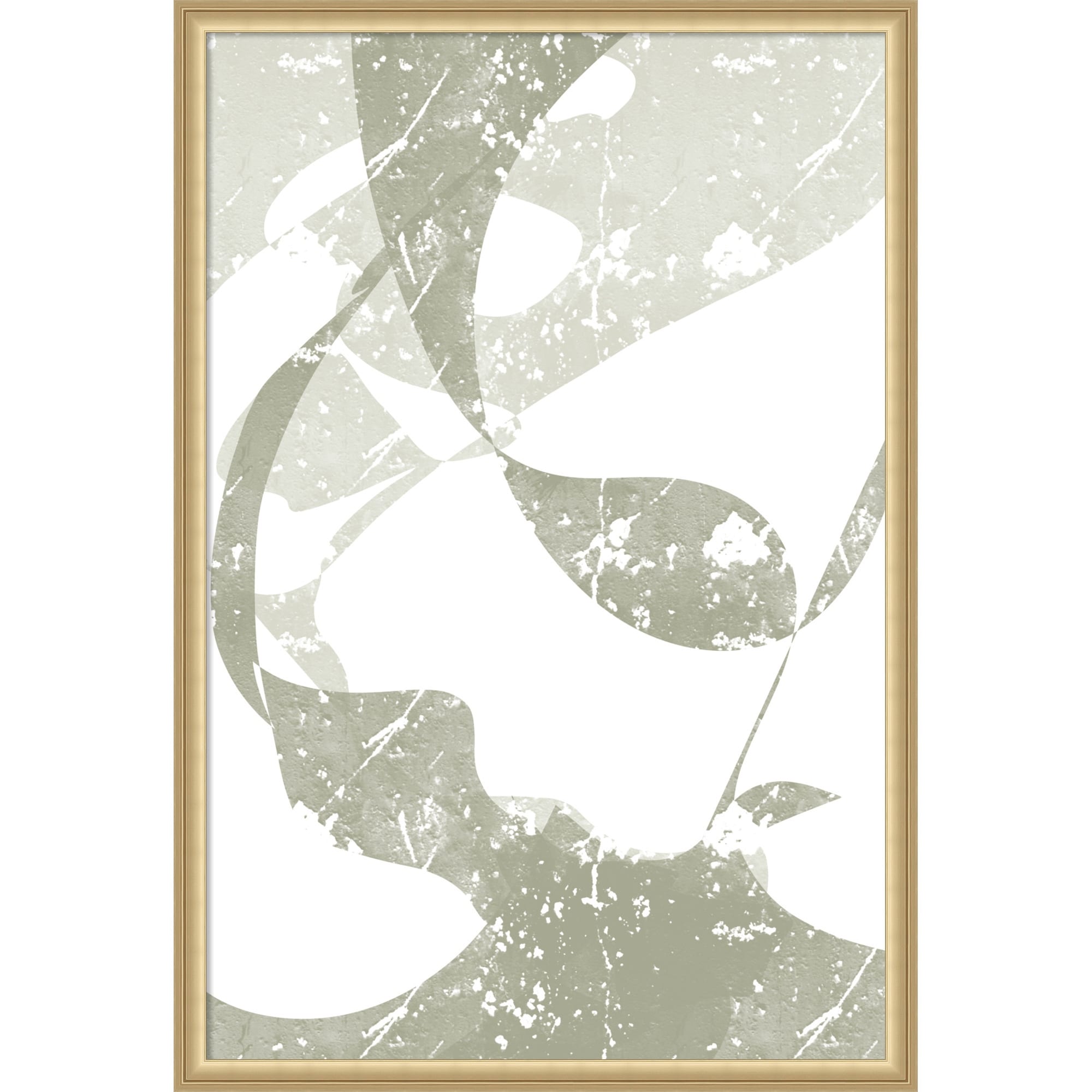 Sage Abstract Scratch By Yuli Saputra Framed Mounted Canvas Wall Art Print