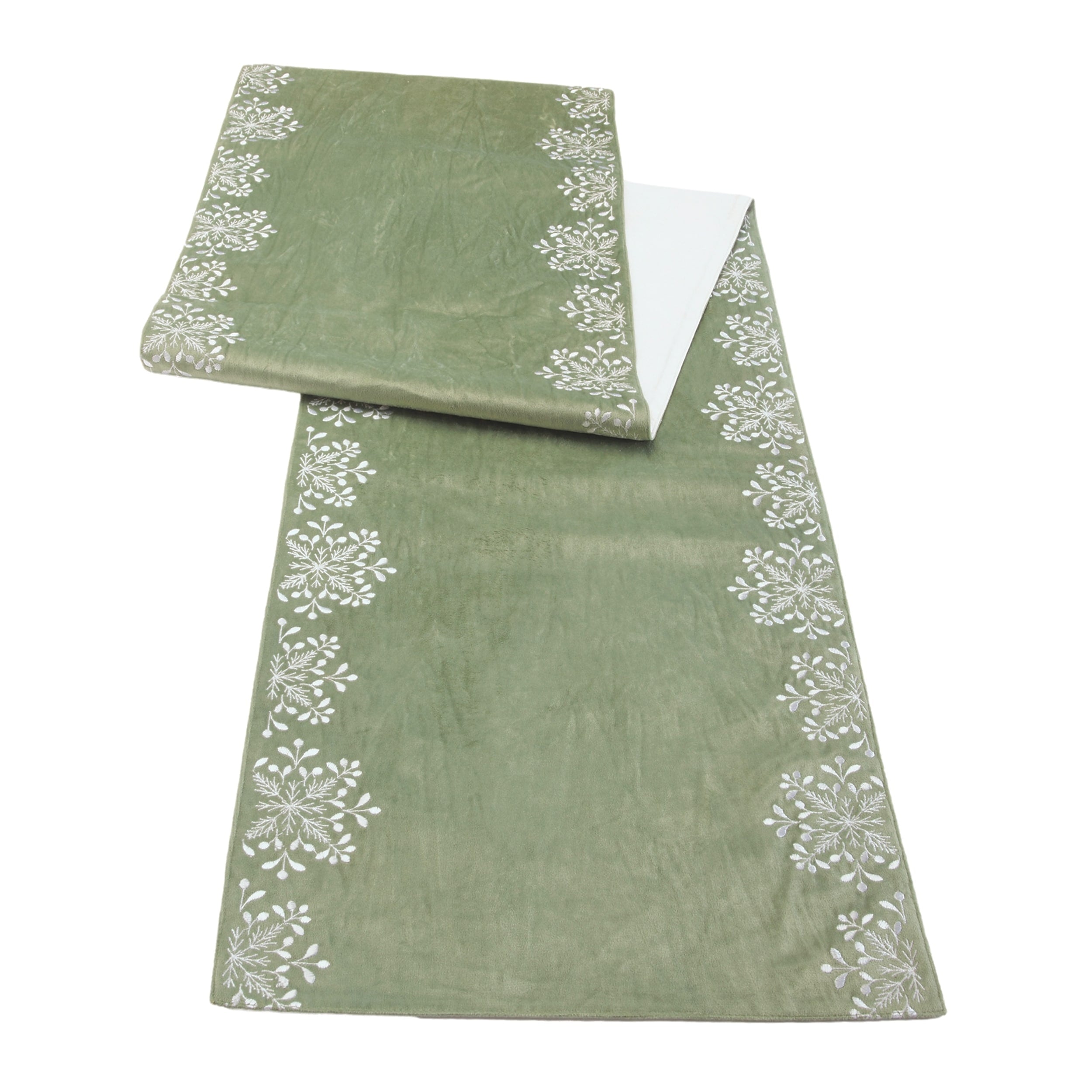 Sage Snowflake Table Runner 72 L
