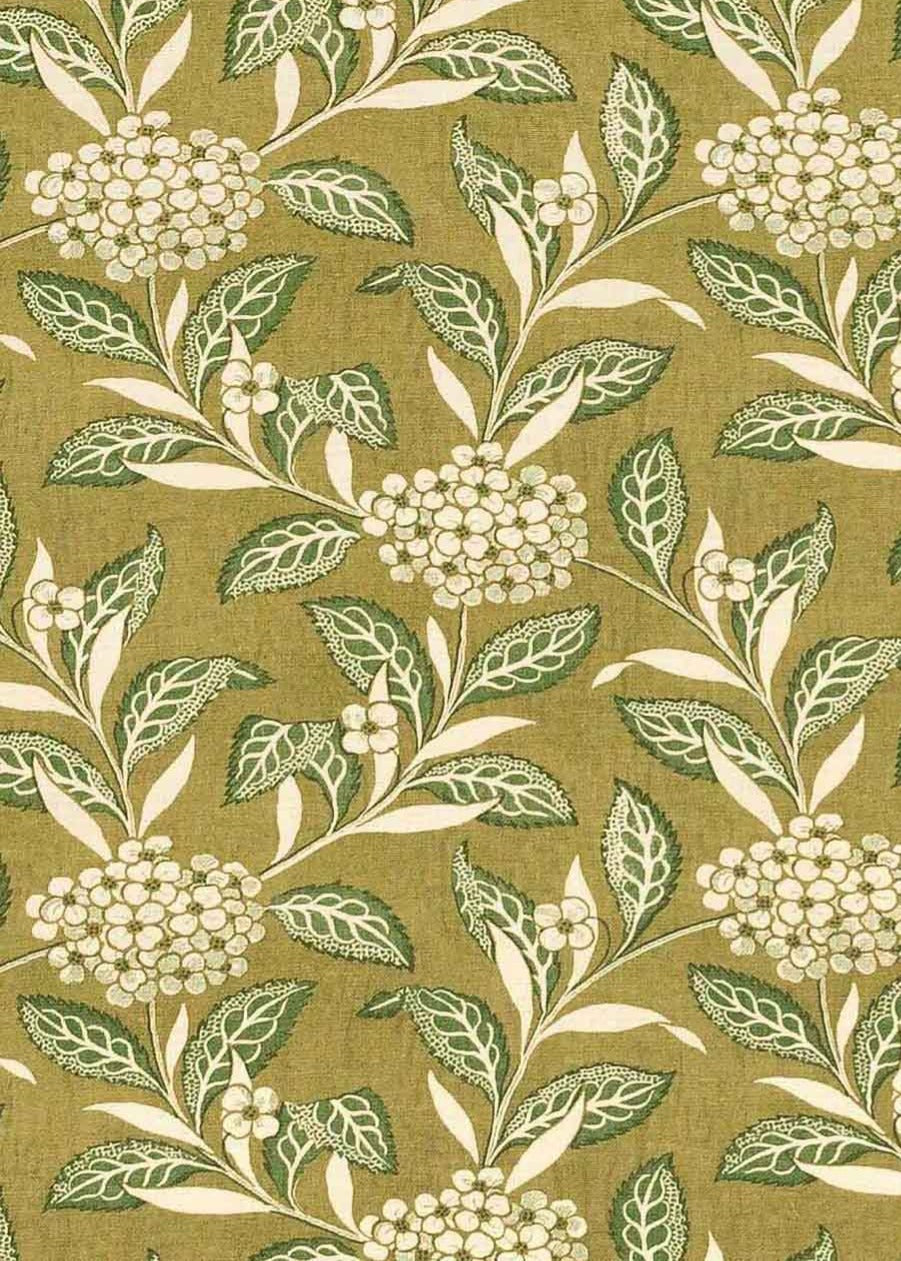 Winifred Linen Fabric Swatch, Sage and Olive