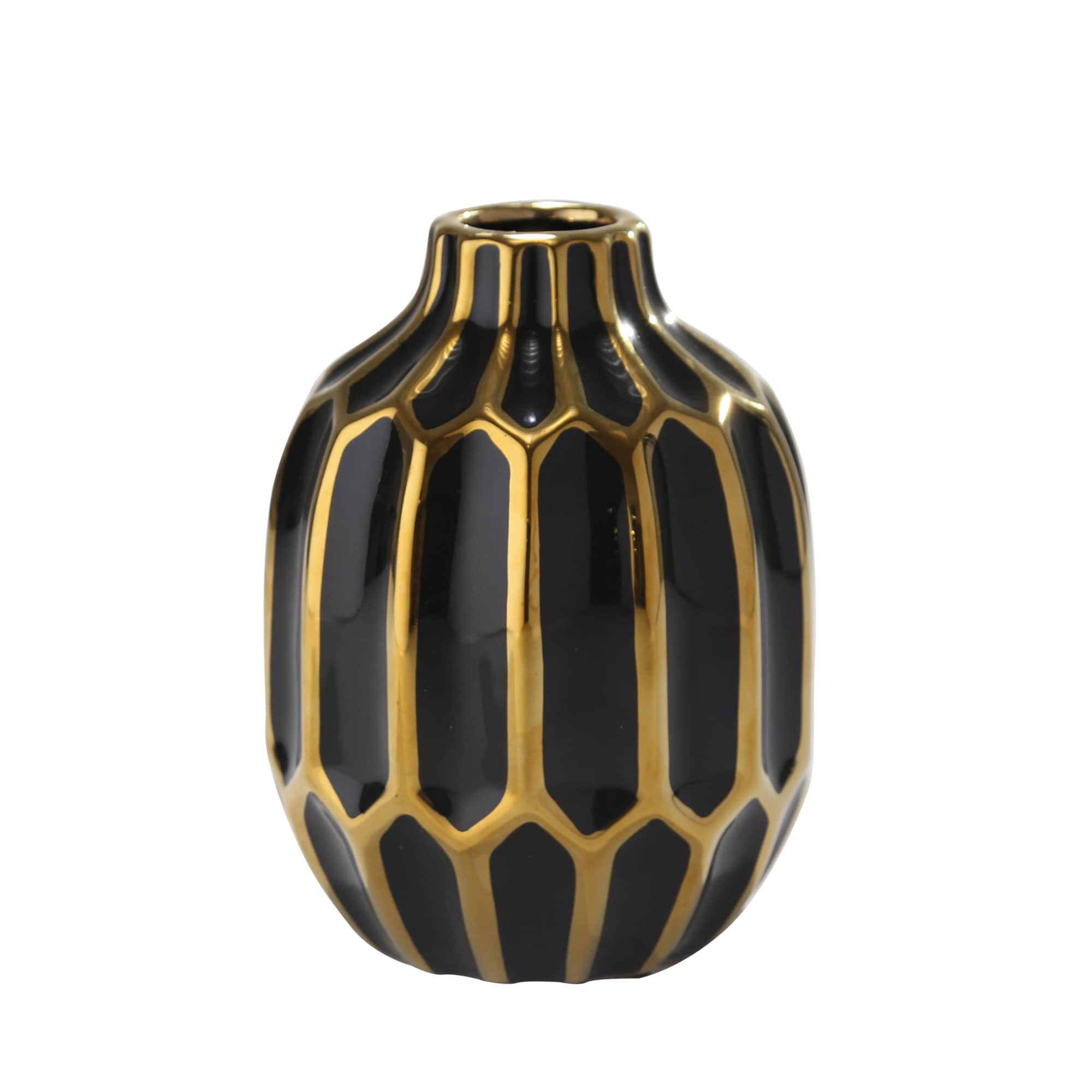 Sagebrook Home Ceramic Vase 8 White Gold