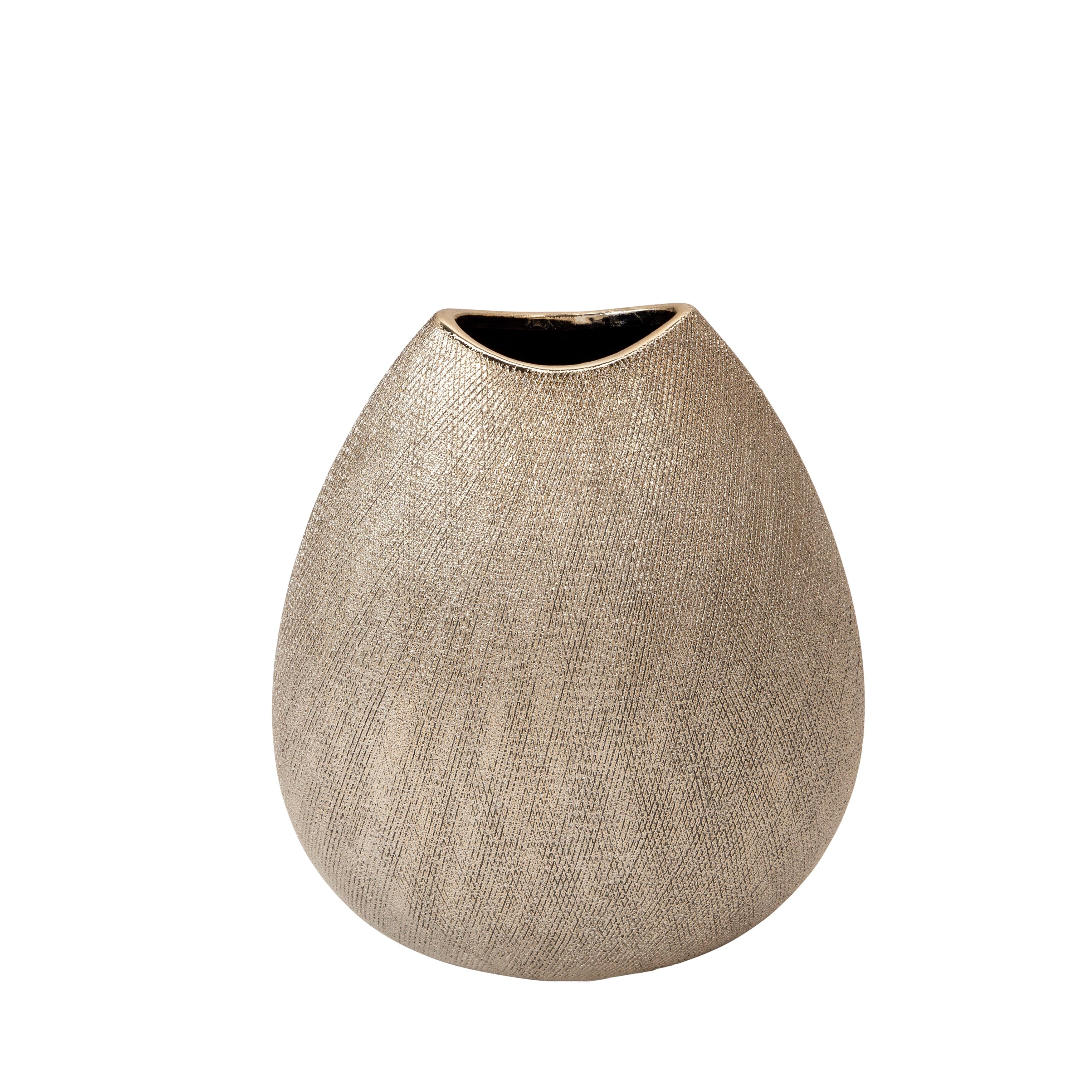 Sagebrook Home 13826 07 Ceramic 10.75 Vase Champagne Ceramic 9.25 X 5.25 X 10.75 Inches