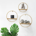 Metal Wood Wall Shelves White Wash Set Of 3