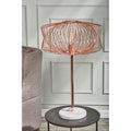 Metal 28 Table Lamp W Cage Shade Rose Gold