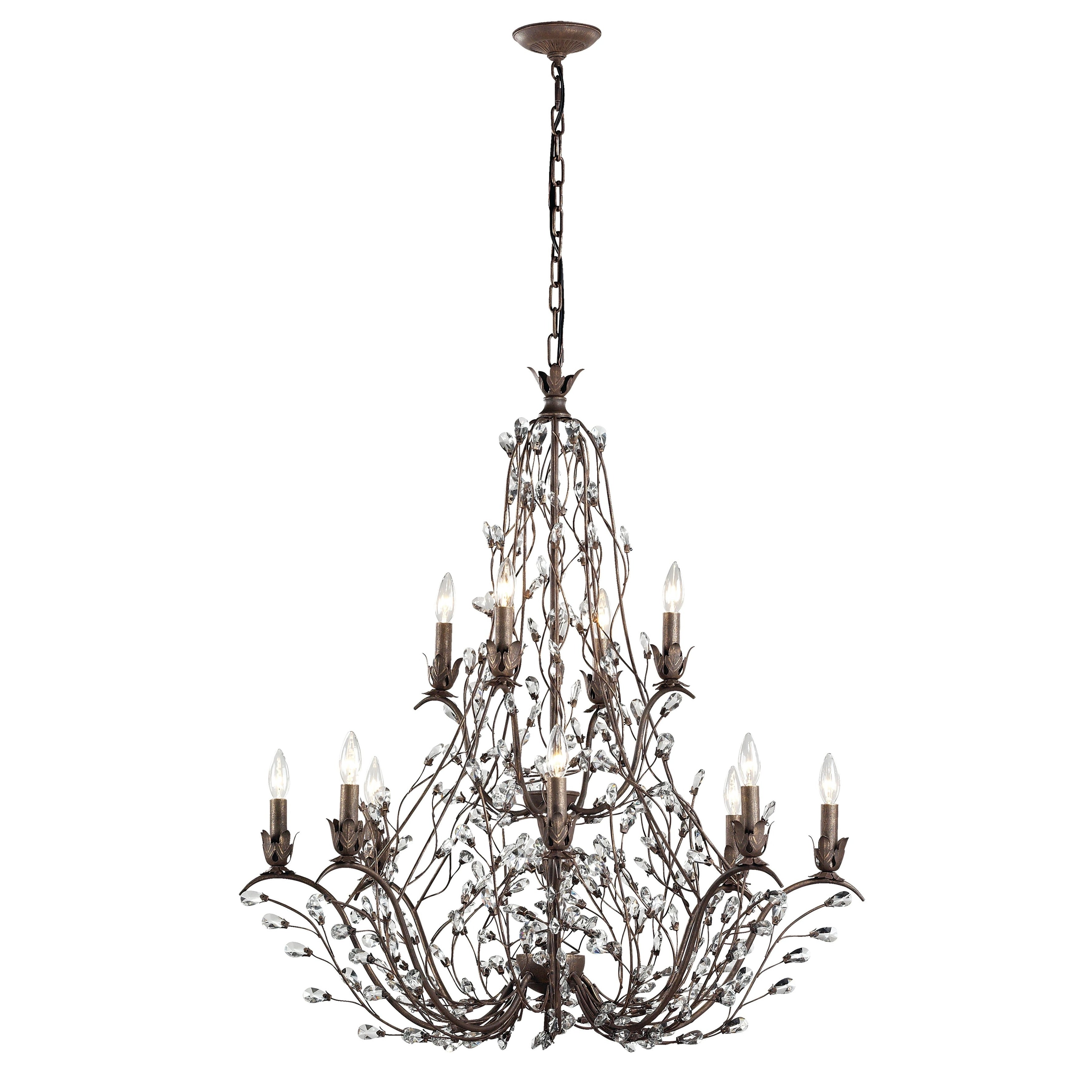 Sagemore 37 Inch Wide 12 Light Chandelier In Bronzed Rust 37In W X 37In D X 40In H
