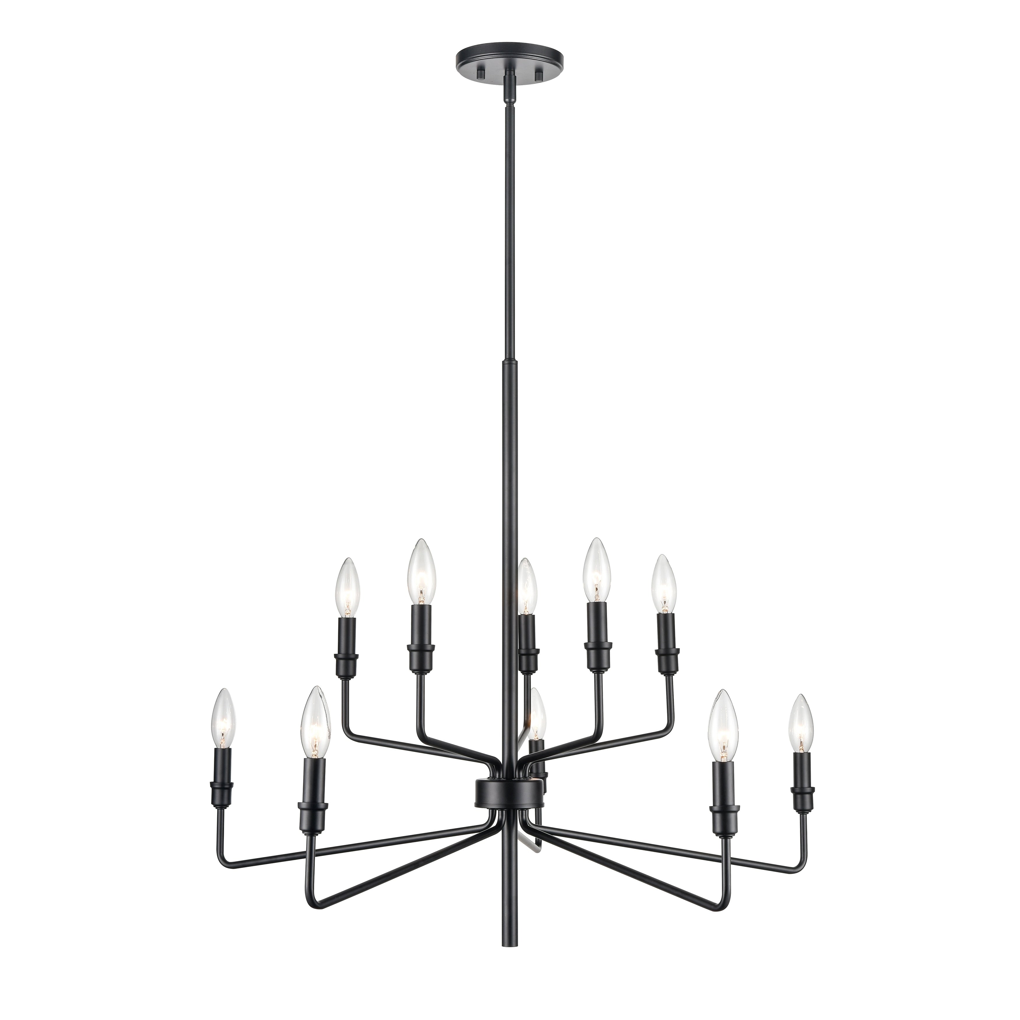 Saginaw 18 Inch Wide 6 Light Chandelier In Matte Black