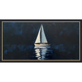 Sailboat At Night By Hugo Framed Mounted Canvas Wall Art Print