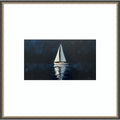 Sailboat At Night By Hugo Wood Framed Wall Art Print