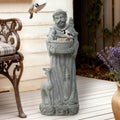 Saint Francis Of Assisi Mgo Garden Statue With Animal Companions Birdbath Bowl