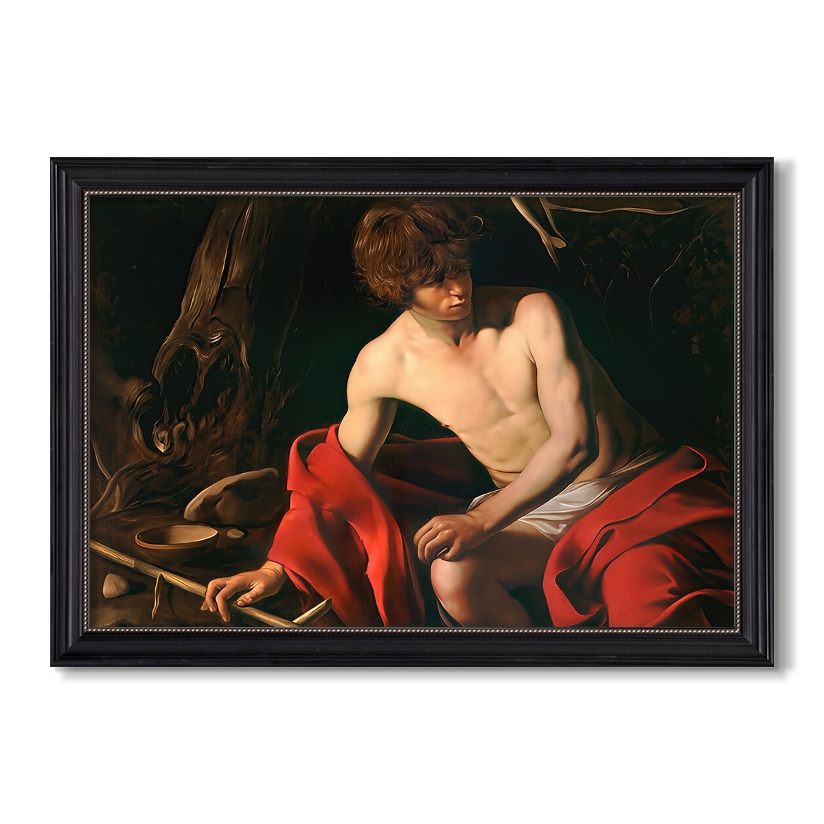 Saint John The Baptist In The Wilderness C 1603 1604 Caravaggio Custom Framed Canvas