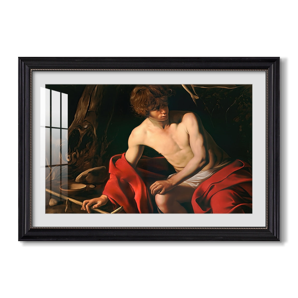 Saint John The Baptist In The C 1603 1604 Caravaggio Custom Framed Print