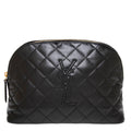 Saint Laurent Leather Cosmetic Pouch Black