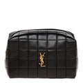 Saint Laurent Small Quilted Lambskin Cosmetic Pouch Black