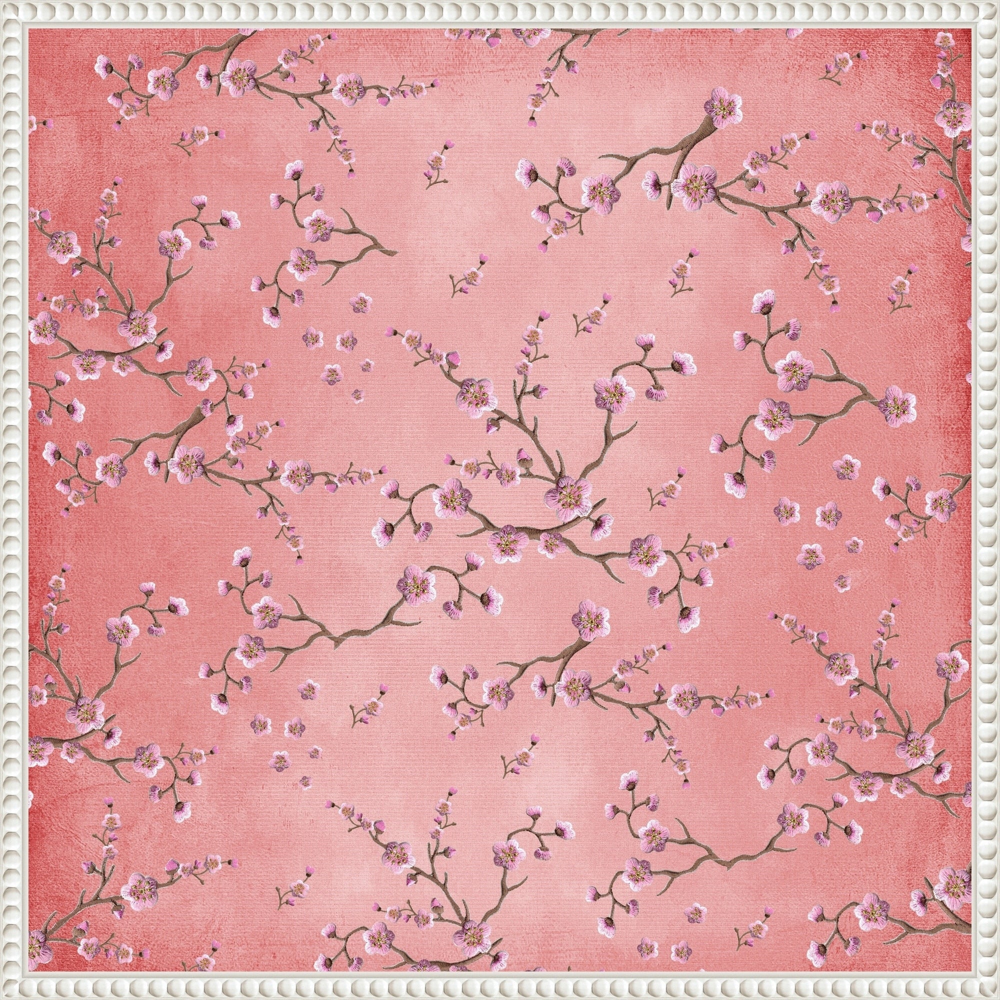 Sakura Love Coral By Monika Strigel Framed Canvas Wall Art Print