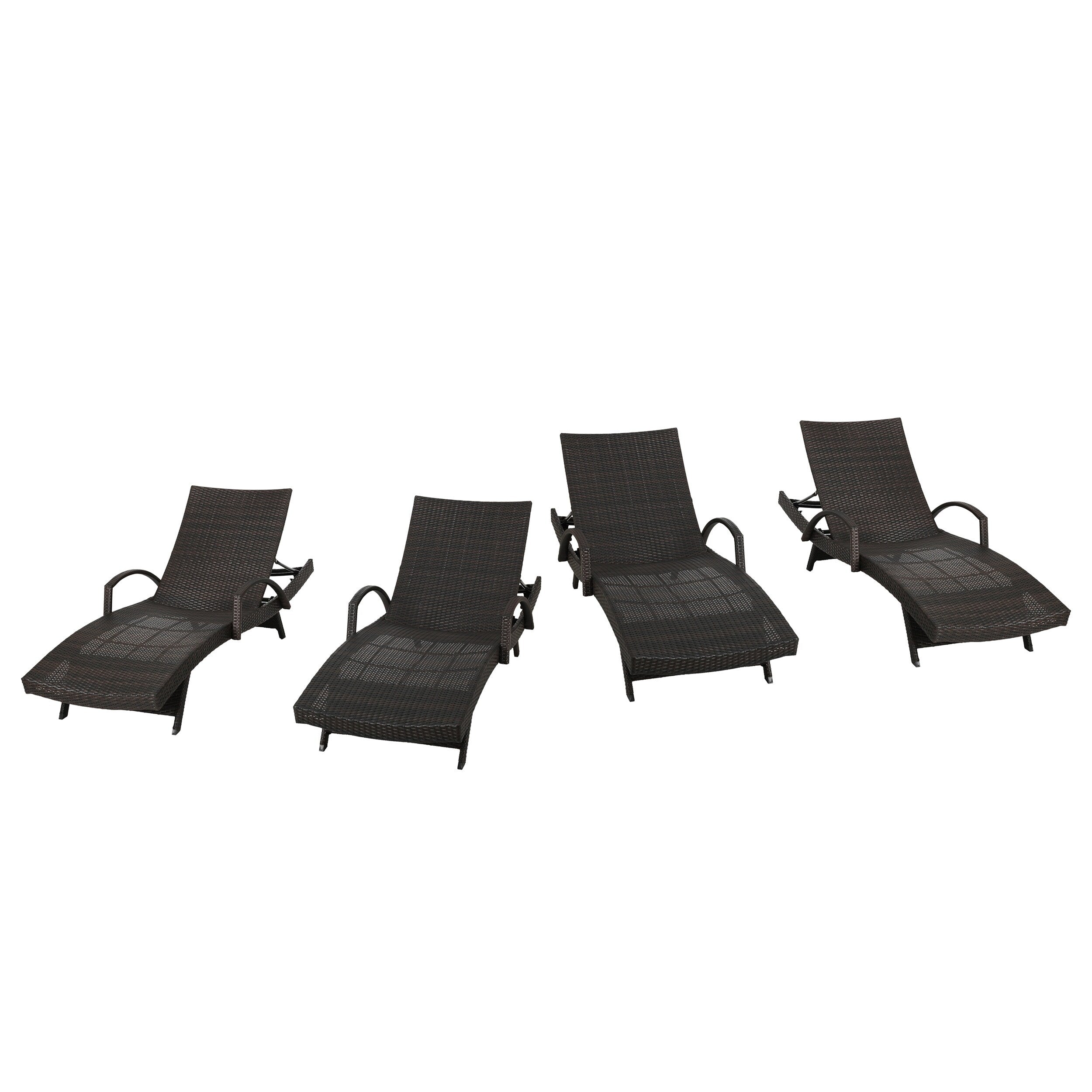 Toscana Outdoor Wicker Chaise Lounge Set Of 4