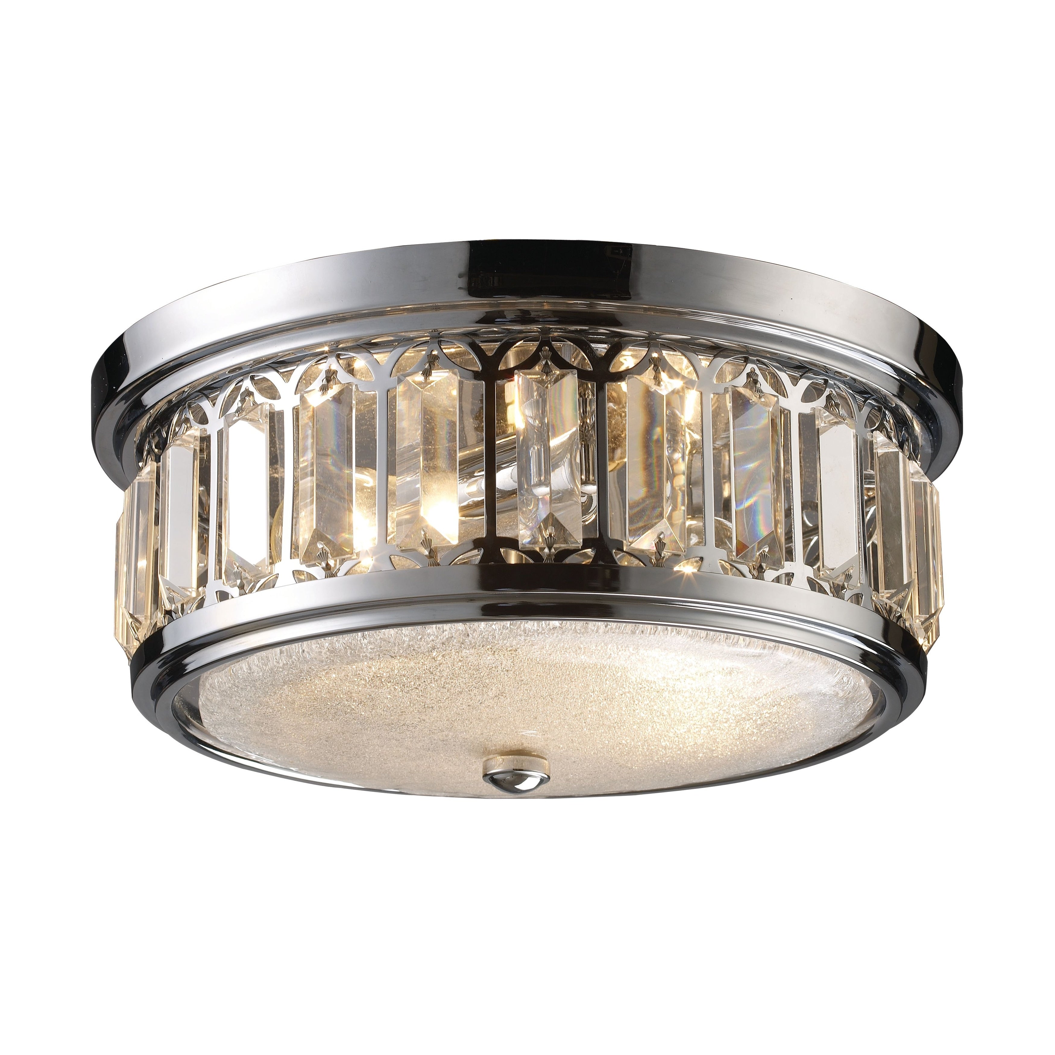 Salena Opal White Glass And Metal Flush Mount