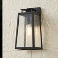 Salford 13 Inch 1 Light Matte Black Exterior Wall Sconce With Clear Antique Glass