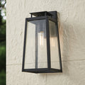 Salford 17 Inch 1 Light Matte Black Exterior Wall Sconce With Clear Antique Glass