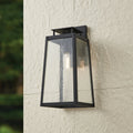 Salford 19 Inch 1 Light Matte Black Exterior Wall Sconce With Clear Antique Glass