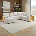 Salida 121 Boucle Sectional Sofa With Left Chaise Pull Out Bed