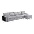 Salida 144.5 Boucle Sectional Sofa With Right Chaise Pull Out Bed