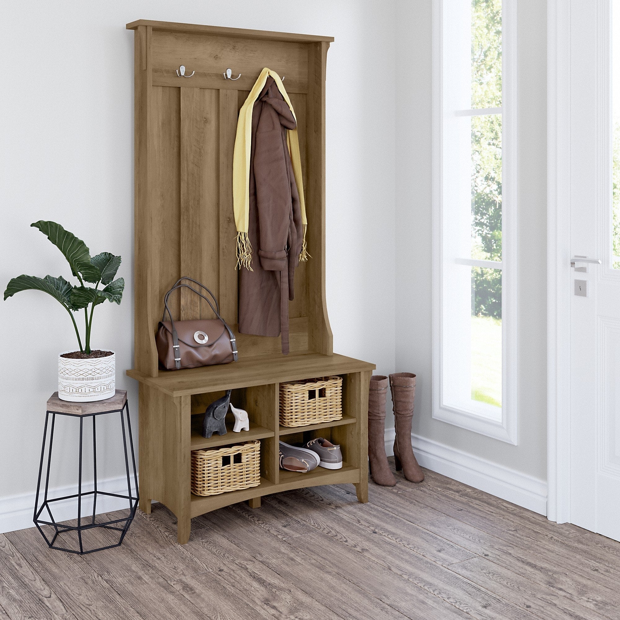 Salinas Hall Tree With Shoe Storage Bench By Bush Furniture