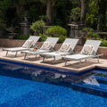 Salton Outdoor Aluminum Chaise Lounge Set Of 4 By Christopher Knight Home