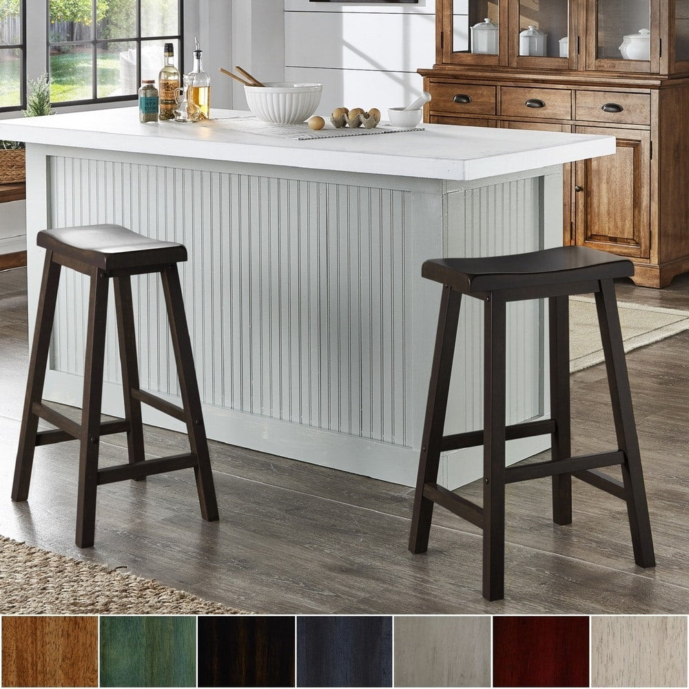 Salvador Ii Saddle Seat 29 Inch Bar Height Backless Stools Set Of 2 By Inspire Q Classic