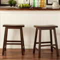 Salvador Saddle Back 24 Inch Counter Height Backless Stool Set Of 2 By Inspire Q Bold