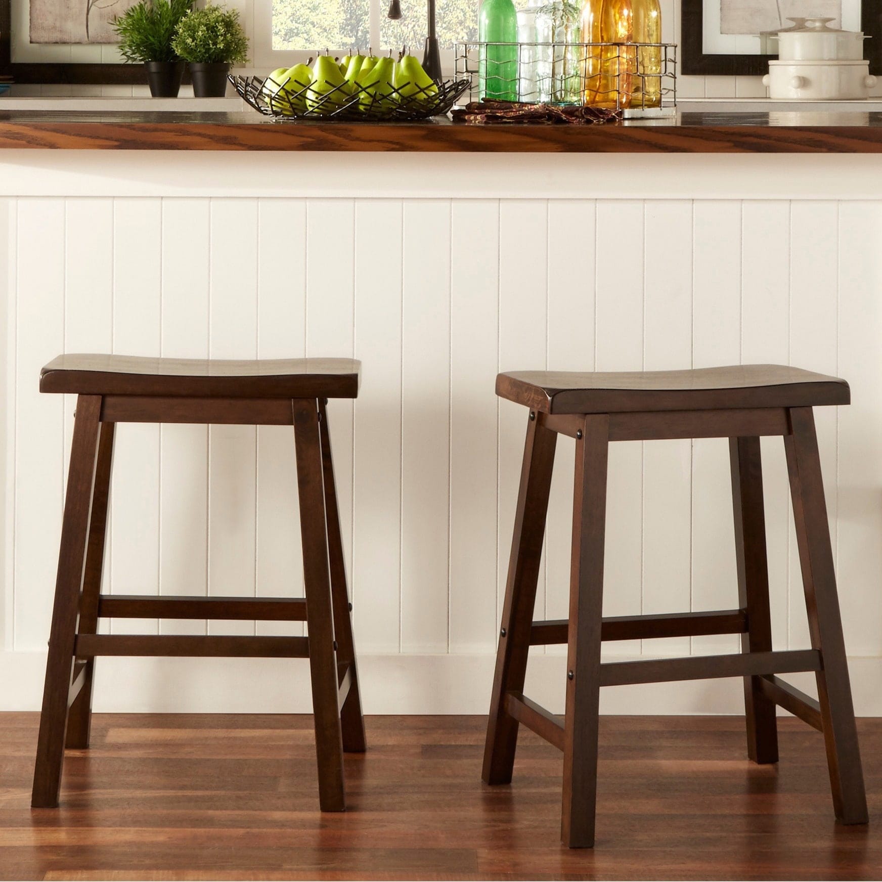 Salvador Saddle Back 24 Inch Counter Height Backless Stool Set Of 2 By Inspire Q Bold