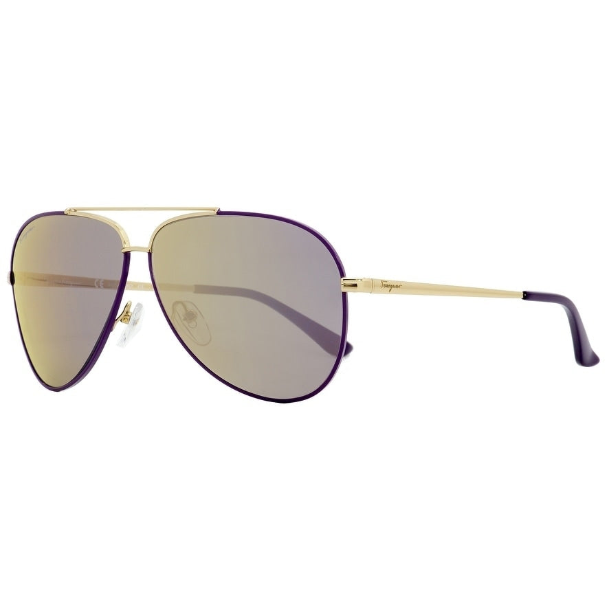 Salvatore Ferragamo Sf131S 736 Womens Light Gold Purple 60 Mm Sunglasses Light Gold Purple