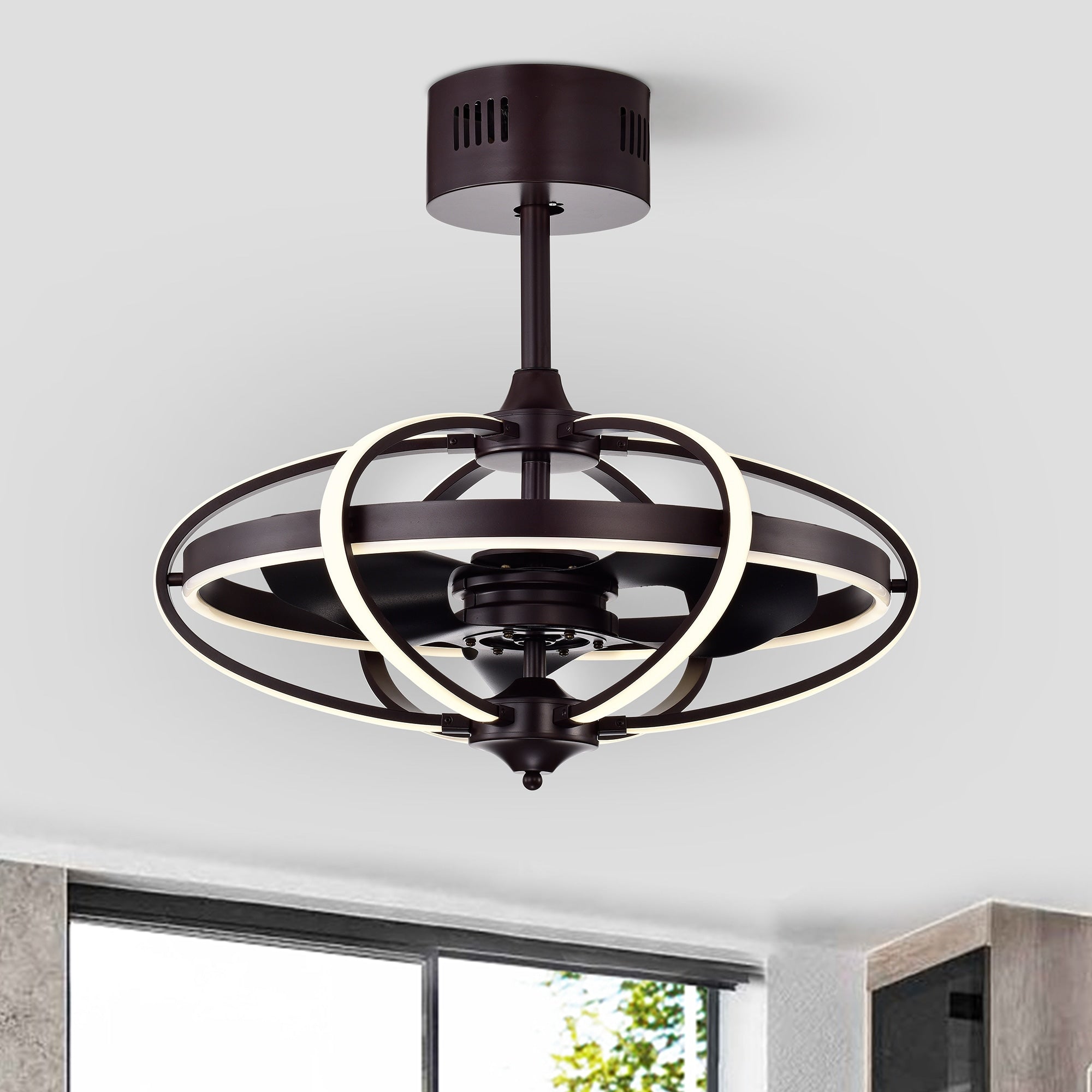 Samaire Brown 26 Inch Reversible Led Ceiling Fandelier With Remote