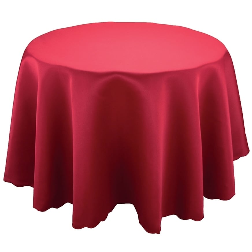 Samantha Round Solid Color Tablecloth 70 Inch Red