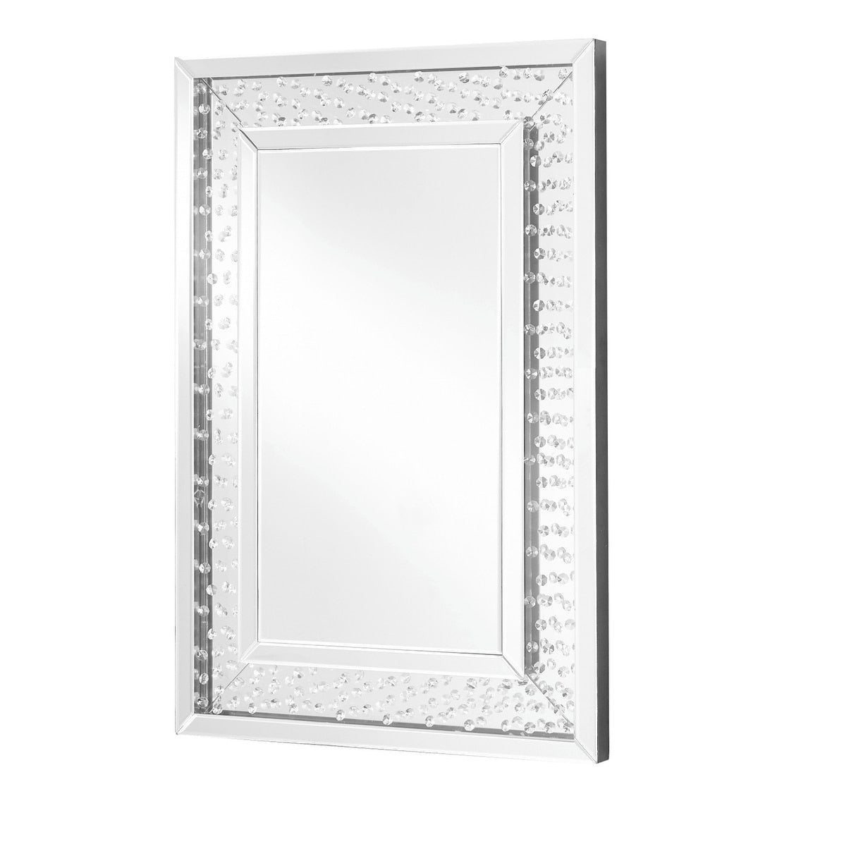 Sparkle 35.5 In. Contemporary Crystal Rectangle Mirror In Clear