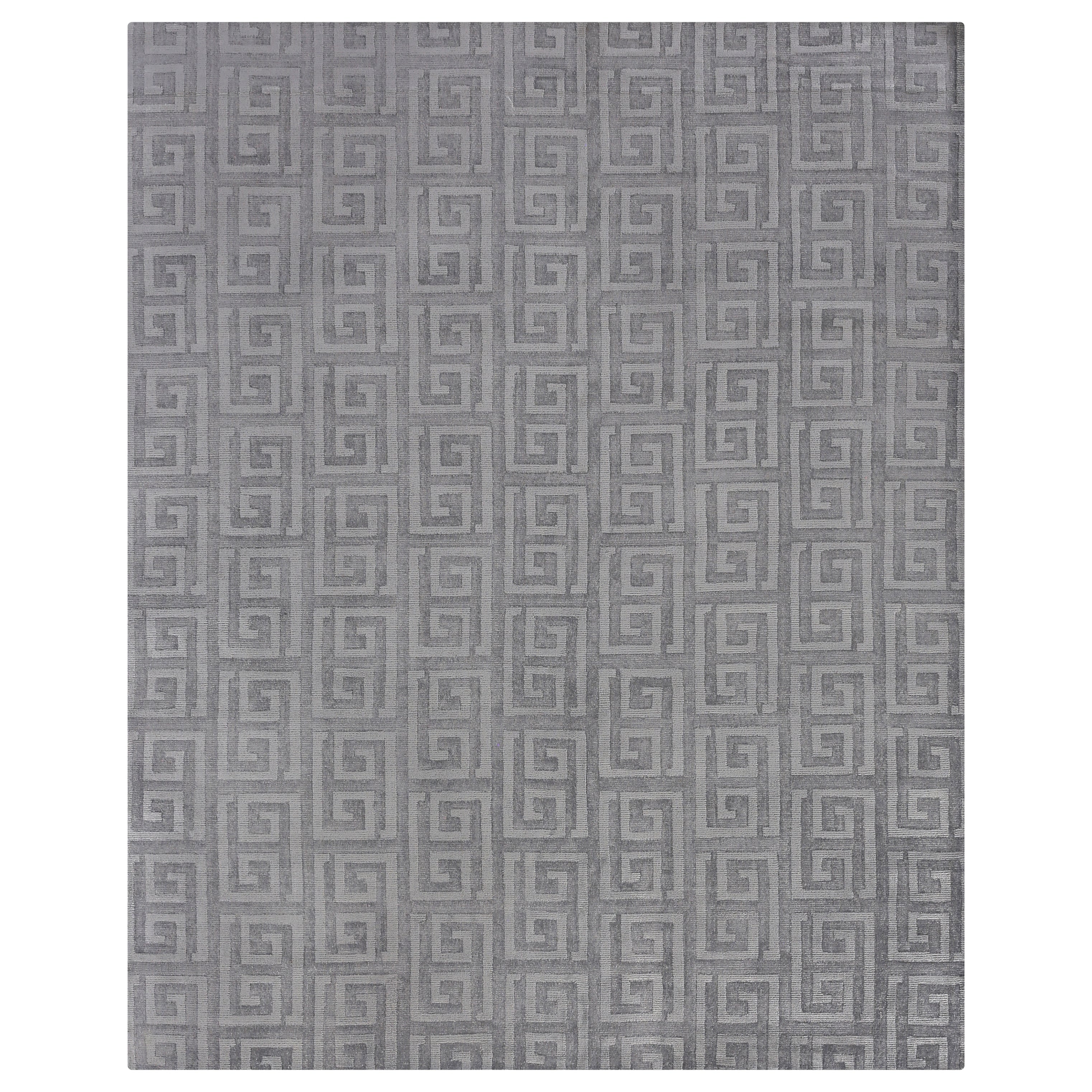 Samara Handloomed Bamboo Silk Aqua Area Rug 10 X 14