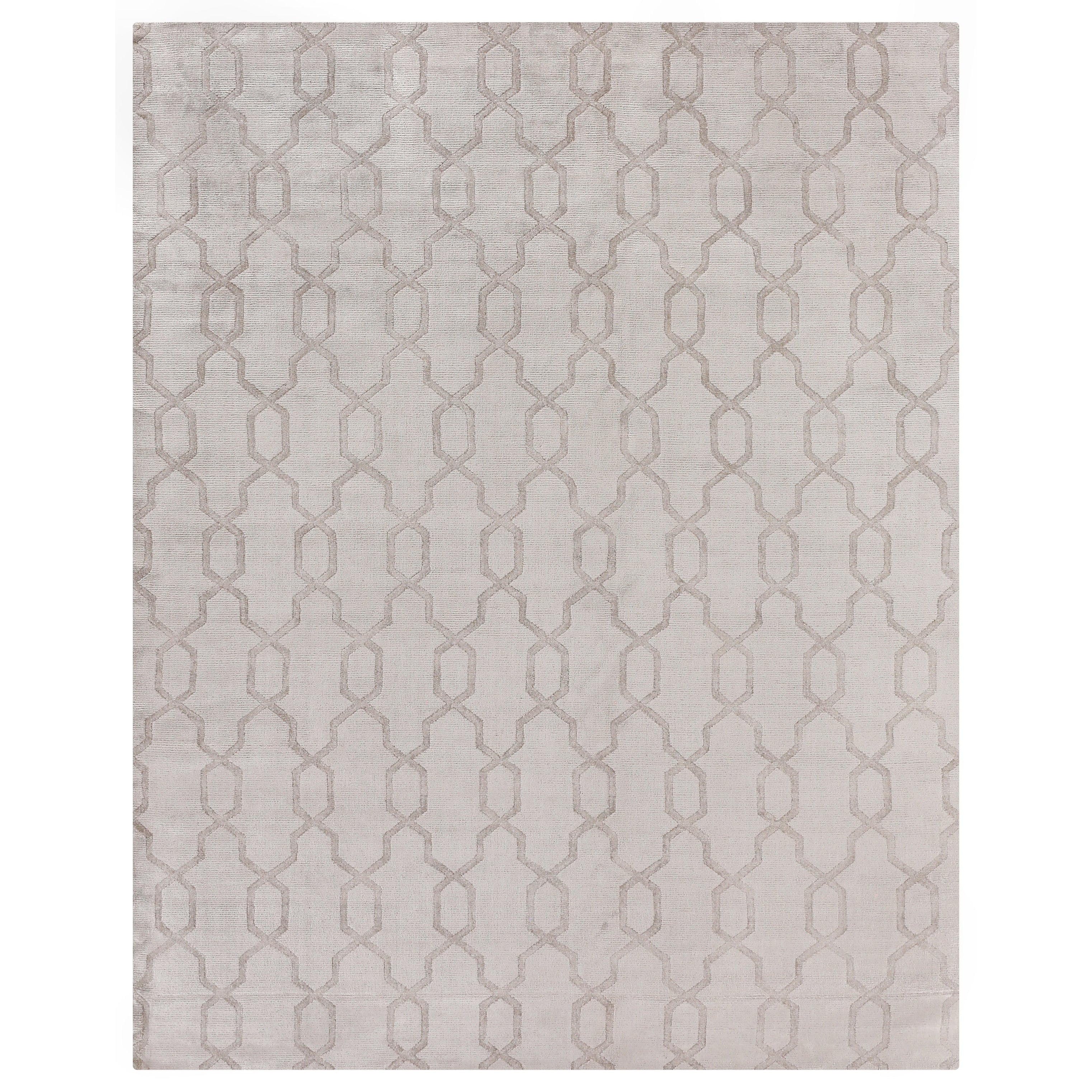 Samara Handloomed Bamboo Silk Light Silver Area Rug
