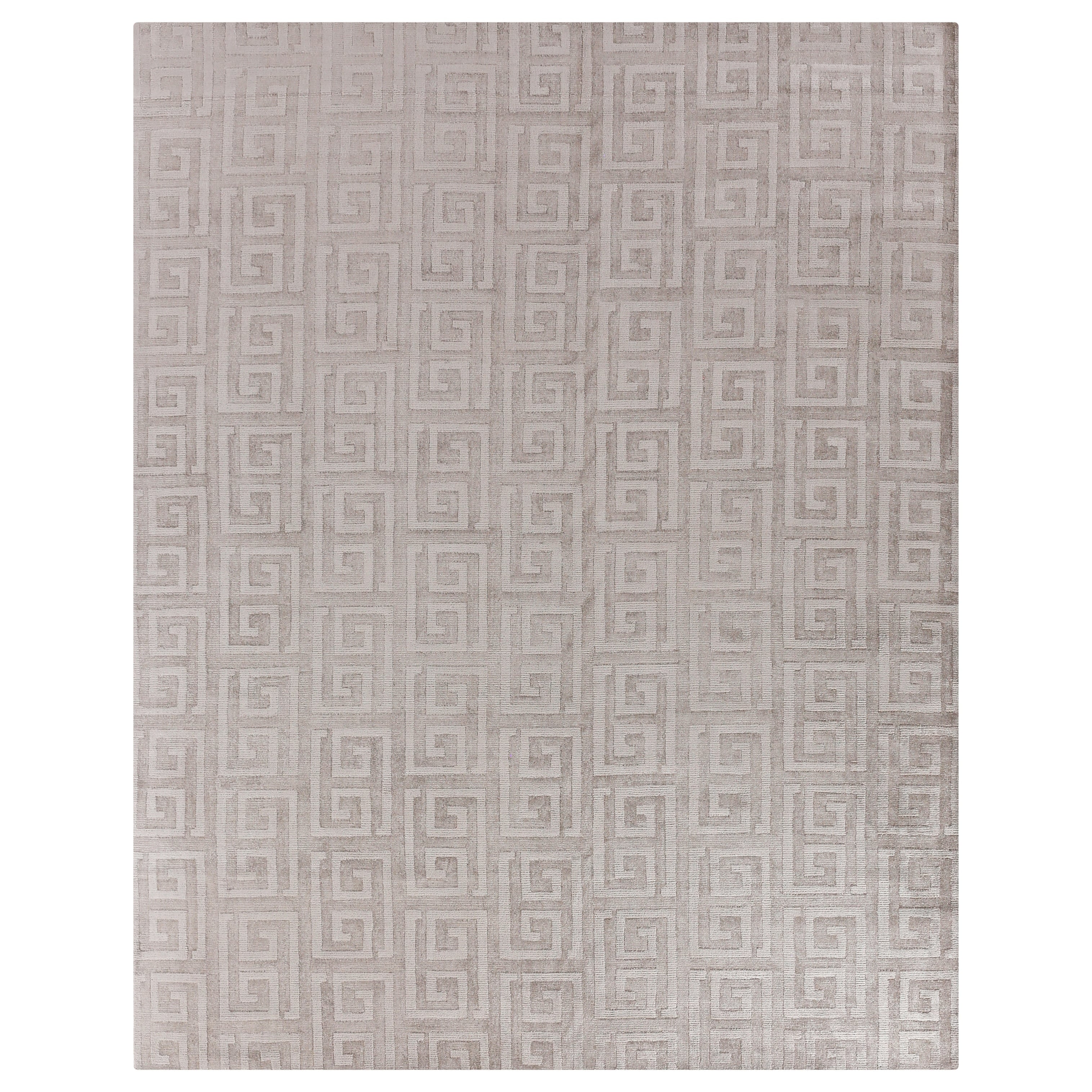 Samara Handloomed Bamboo Silk Light Silver Area Rug 36 X 76