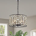 Samel 4 Light Antique Bronze Metal Chandelier